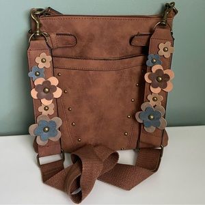 Crossbody Bag with Flower Accents
